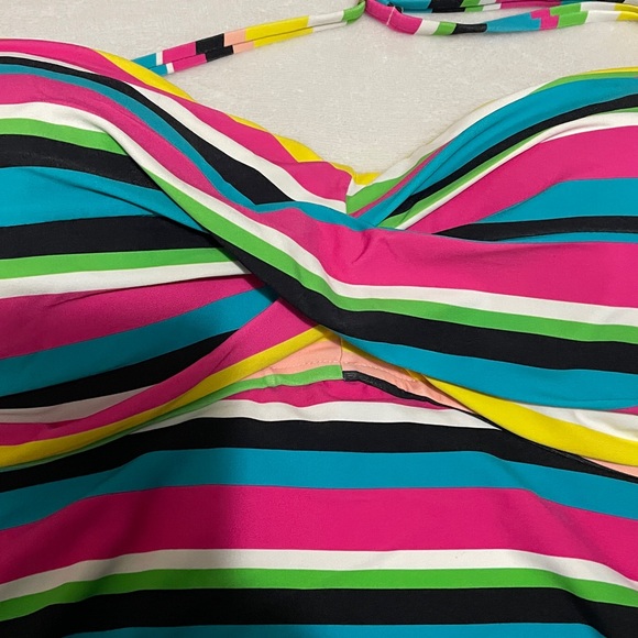 Anne Cole Striped One Piece SwimTankini Top Sz X-Large - Picture 7 of 13